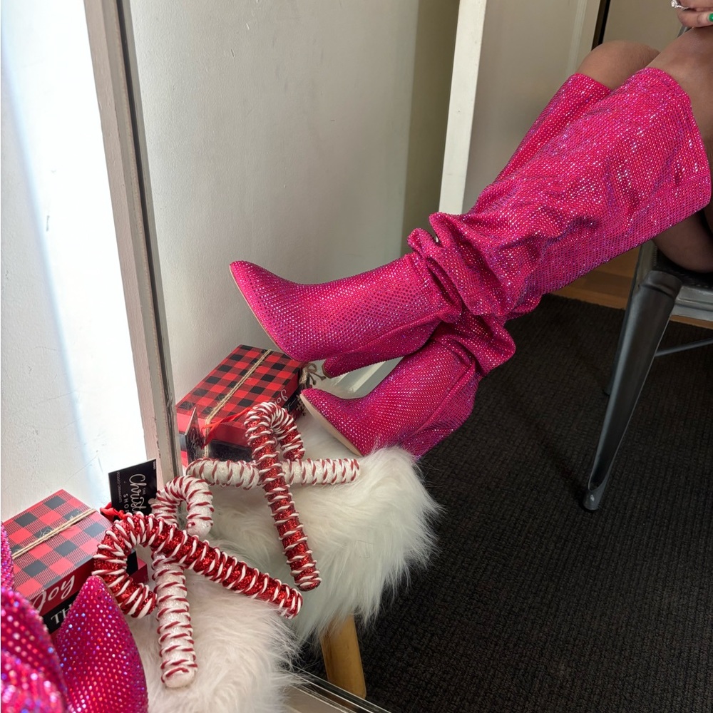 Rio Hot Pink Rhinestone Boot